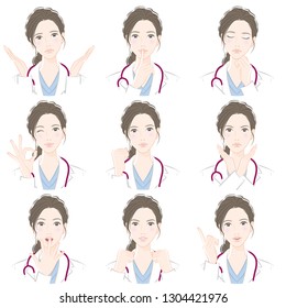 Various expressions of the doctor