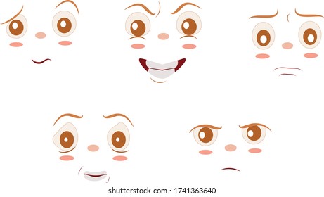 Various Expressions and Emotions Vector Set