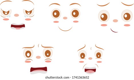 Various Expressions and Emotions Vector Set