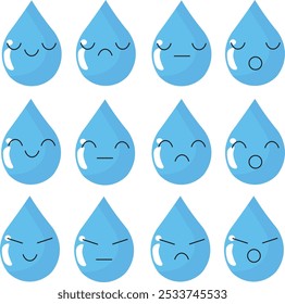 Diversas expresiones de gotas de agua