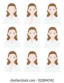 Various expressions of women