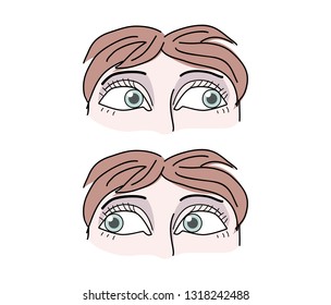 Various eyes' poses. hand drawn style vector design illustrations