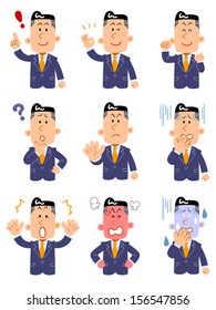 Various faces of businessmen
