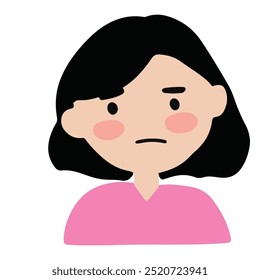 Various faces expression girls cartoon