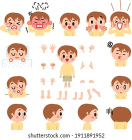 Various facial expressions of children