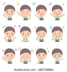 Various facial expressions for children (upper body) Boys