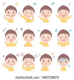 Various facial expressions for children (upper body) Boys