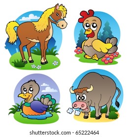 Various farm animals 2 - vector illustration.