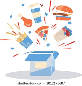 

Various fast food flies out of the box