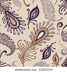 various feather pattern in pale colors
