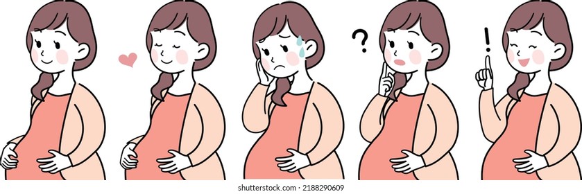 Various feelings of the pregnant woman