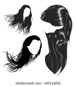 various female hair styles and heads of women