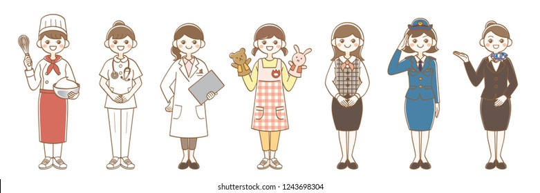 Various female occupations