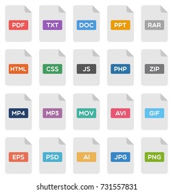 Various File Type Formats Vector Icons Stock Vector (Royalty Free ...