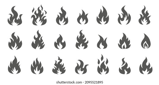 Various Fire Symbols On White Background Stock Vector (royalty Free 