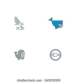 Various Fish And Fishing Logo Vector Element Set