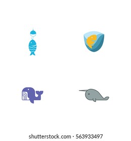 Various Fish And Fishing Logo Vector Element Set