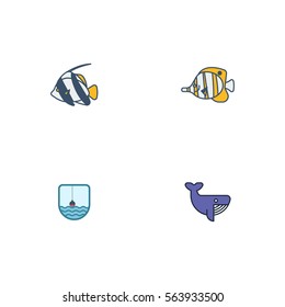 Various Fish And Fishing Logo Vector Element Set