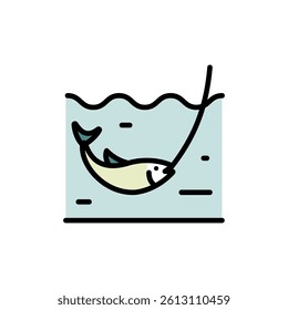 Various fishing related icon. Fishing Vector Icon. Catch seafood symbol. Vector Illustration. Isolated on White Background.