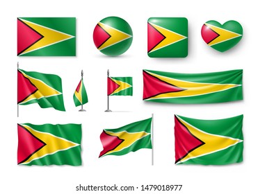 16x16 WLL Guyanese Flag Guyana Flag Art Pride Illustration Guyanese Love Throw Pillow Multicolor