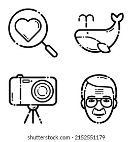 Various Flat Icons Set Isolated On White Background