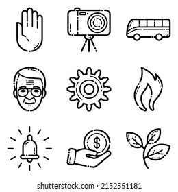 Varios Iconos Planos Aislados En Fondo Blanco