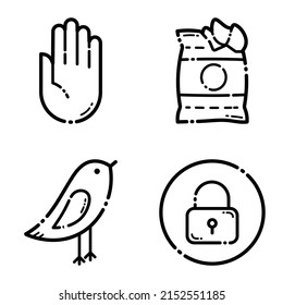 Varios Iconos Planos Aislados En Fondo Blanco