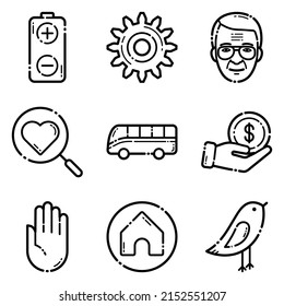 Various Flat Icons Set Isolated On White Background