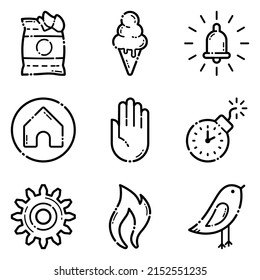 Various Flat Icons Set Isolated On White Background