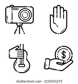 Various Flat Icons Set Isolated On White Background