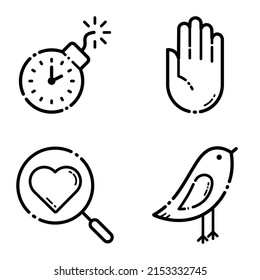 Various Flat Icons Set Isolated On White Background