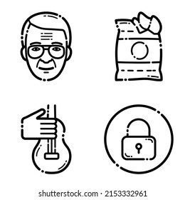 Varios Iconos Planos Aislados En Fondo Blanco