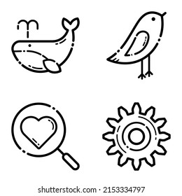 Various Flat Icons Set Isolated On White Background