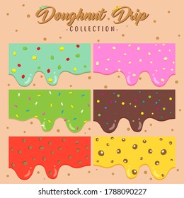 various flavor of doughnut drip vector design collection, can be use to make poster