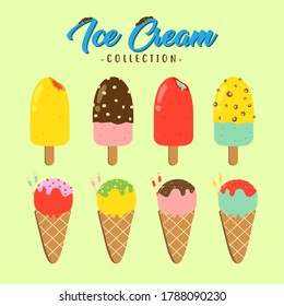 various flavor of ice cream vector design collection, can be use to make poster