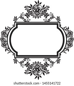 Various flower frame, isolated on a white, for decor of card. Vector