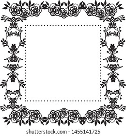 Various flower frame, isolated on a white, for decor of card. Vector