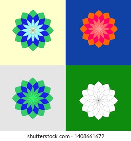 various flower and its line element vector design