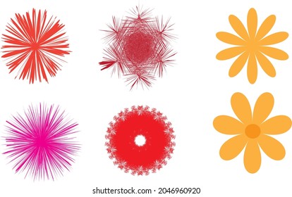 varias formas florales en un conjunto 