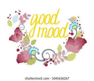 Various flowers. The bright and beautiful background isolated on white. Vector