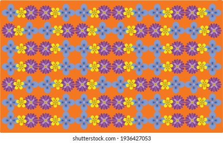 Various Flowers on abstract background