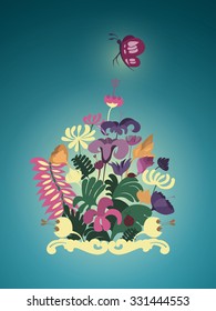 Various flowers in pastel colour