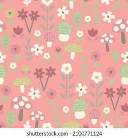 Various flowers themed seamless baby and kids t-shirt print, fashion print design, can be used for kids wear, baby shower, celebration, greeting and invitation.