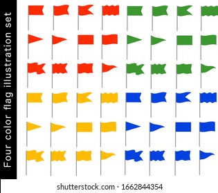 Various fluttering flags an illustration set 