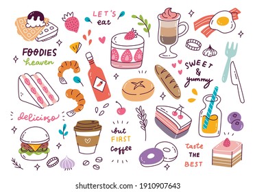 various food and drink background, restaurant backdrop