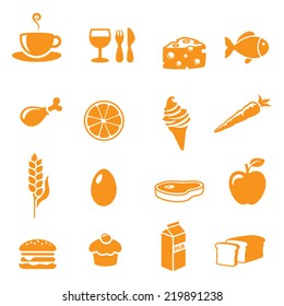 Various food and drink icons.