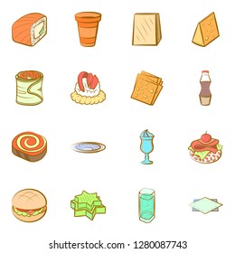 Various food and drink images set. Background for printing, design, web. Usable as icons. Seamless. Colored.
