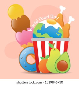 various food elements in world food day illustration