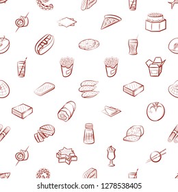 Various food images set. Background for printing, design, web. Usable as icons. Seamless. Binary color.