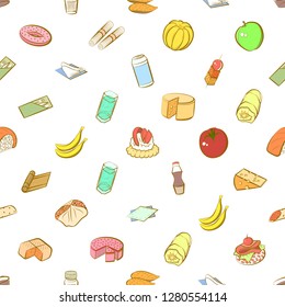 Various food images set. Background for printing, design, web. Usable as icons. Seamless. Colored.